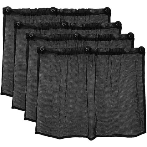 Lot de 4 rideaux pare-soleil magnétiques noirs pour vitres latérales de voiture, 75 x 50 cm (1/5)