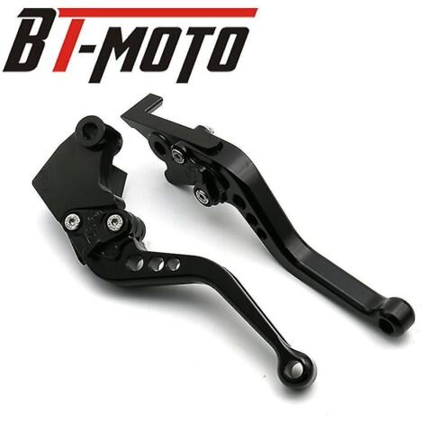 Levier de frein et d'embrayage pour Yamaha YZF-R1/YZFR1 (2004-2008) et YZF-R6/YZFR6 (2005-2016), poignée courte en aluminium noir. (1/5)