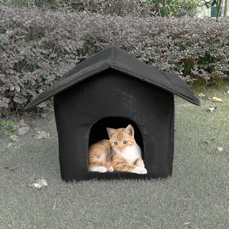 Niche d'extérieur pour chat, niche d'extérieur résistante aux intempéries pour chat, niche d'intérieur pour chien, tente pliable épaisse et résistante aux intempéries pour chat, abri d'hiver chaud en (1/4)