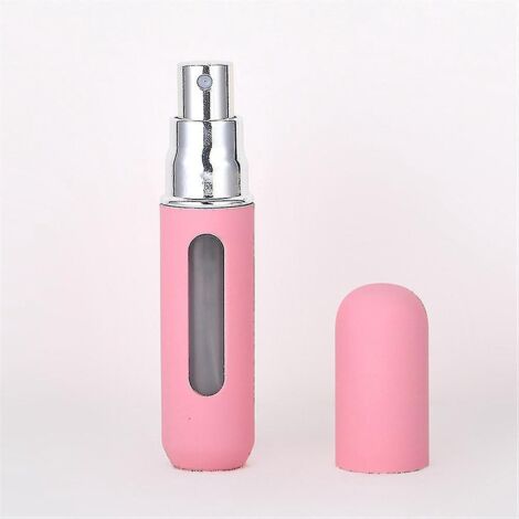 Flacon de parfum rechargeable à remplissage par le bas, couleur bonbon, vaporisateur à brume fine, format mini voyage portable 5 ml 8 ml - rose (1/5)