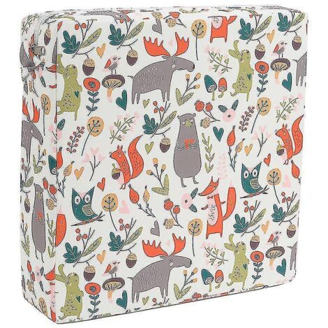 Siège rehausseur mignon et confortable pour enfant, avec coussin, stable et doté d'une boucle de sécurité et d'une housse lavable - Blanc (1/4)