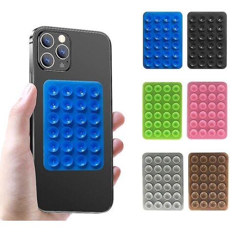 Lot de 6 supports de téléphone à ventouse en silicone, accessoire adhésif pour selfies et vidéos. (1/4)