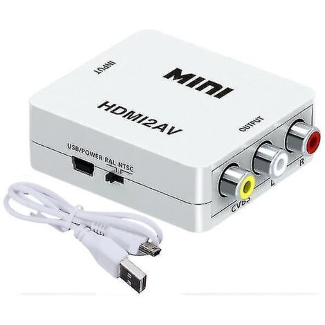 Convertisseur de signal HDMI vers AV/RCA 1080p Blanc Blanc Hy-- (1/4)