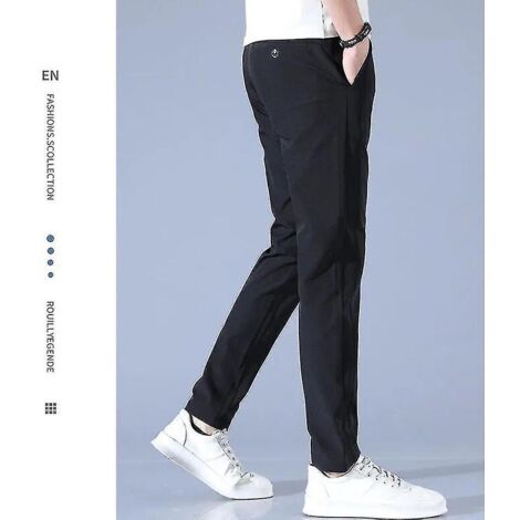 Pantalon de golf homme à séchage rapide, long et confortable, avec poches - Taille 32 - Gris clair (1/4)