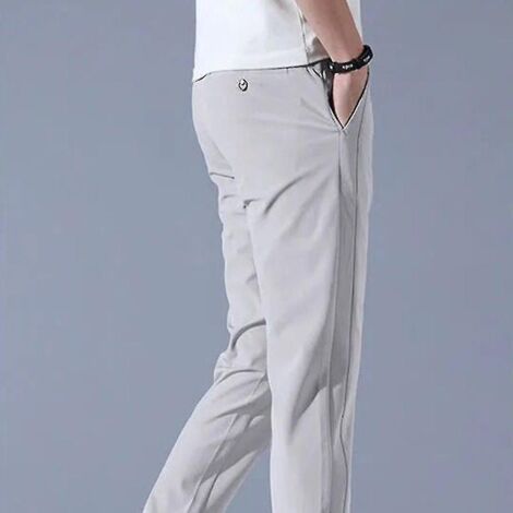 Pantalon de golf pour homme, séchage rapide, long et confortable, avec poches - Taille 38 - Noir (1/4)