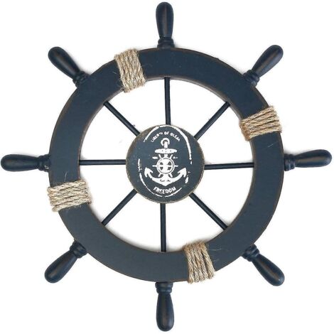 Décoration murale, volant, style pirate, style bateau, en bois, avec ancre --- (1/3)
