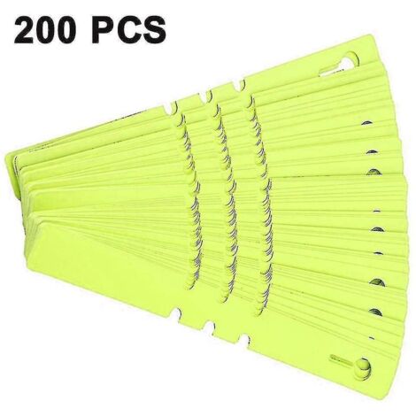 200 étiquettes en plastique pour plantes et arbres, étiquettes de jardin à suspendre, 2 x 21 cm, à enrouler, imperméables et réutilisables - Jaune (1/4)