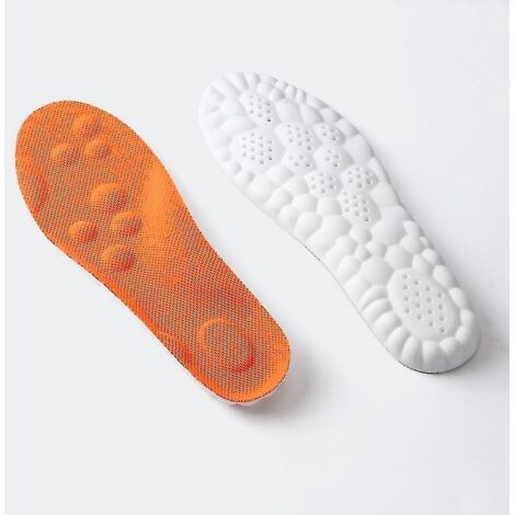 Semelles orthopédiques 4D pour chaussures de sport, confortables et ultra-douces, idéales pour la course et le basket. Soutien de la voûte plantaire. Modèle unisexe - ykc-43-44-Orange (1/4)