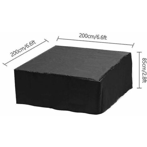 Couverture carrée pour spa extérieur - 200 x 200 x 85 cm - NOIR (1/3)
