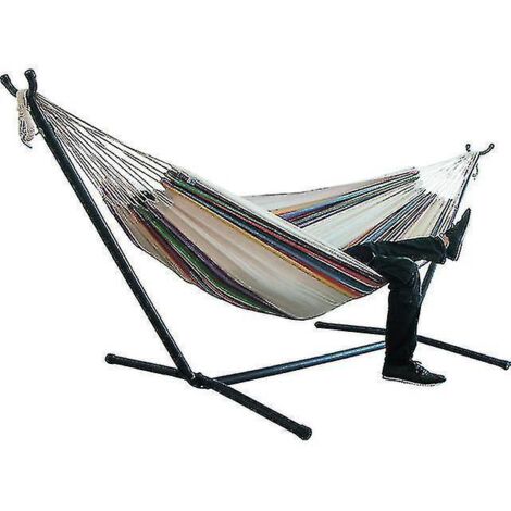 Hamac de camping pour deux personnes, chaise suspendue épaisse en toile, lit à bascule d'extérieur, sans support, 200 x 150 cm (1/4)