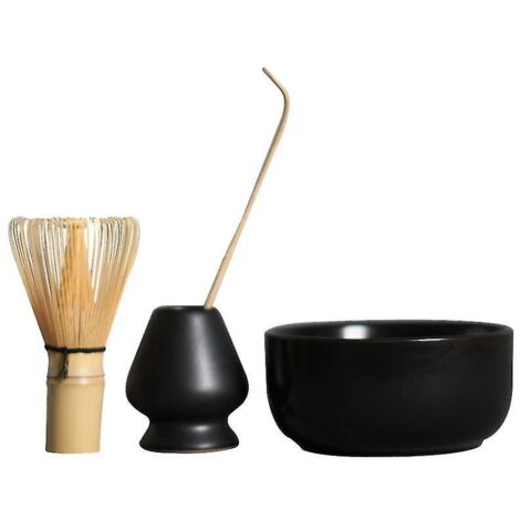 Ensemble de 4 pièces pour matcha : fouet et brosse professionnels pour poudre de thé vert (Chasen), brosse pour la cérémonie du thé. (1/5)