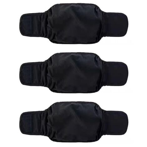 Lot de 3 couches pour chiots mâles, lavables, super absorbantes et confortables - XS - Gris
