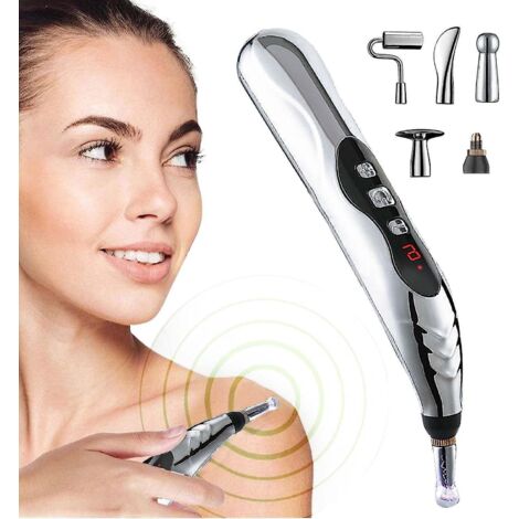 Stylo d'acupuncture, thérapie électronique contre la douleur, stylo de massage par impulsions énergétiques des méridiens, stylo énergétique USB 5 en 1, outils de soulagement de la douleur, cadeaux pou (1/5)