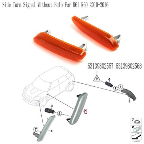 clignotants latéraux sans ampoule, clignotants à feuille pour (1/5)