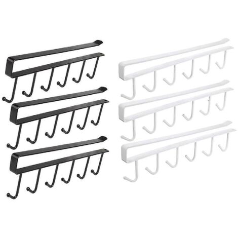 Porte-gobelets pour étagère, crochet pour gobelets, étagère de rangement sous meuble (1/5)