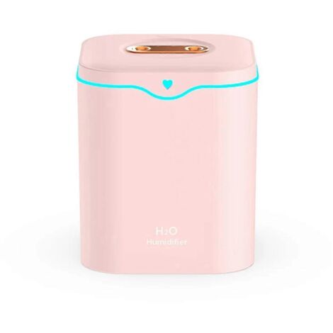 Humidificateur d'air double port grande capacité 2000 ml, silencieux, rose (1/5)