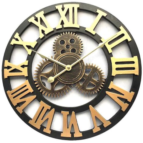 Horloge murale à engrenages, style industriel rétro européen, pour la maison (1/5)