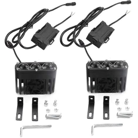 Lot de 2 projecteurs LED pour moto, voiture, conduite antibrouillard et tout-terrain, 30 000 lumens
