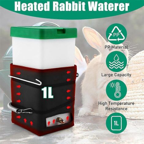 Bouteille d'eau chauffante, 946 ml (32 oz) pour lapins, hamsters et cochons d'Inde (1/5)