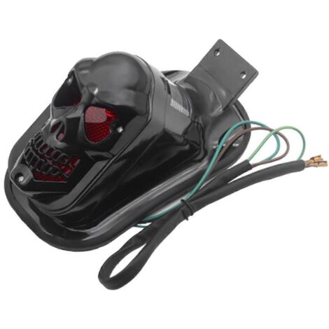 Accessoires pour feu arrière de moto en forme de crâne, clignotant et feu stop (1/5)