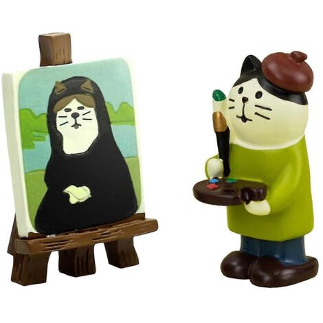 Adorable mini-statue de chat en résine, décoration pour bureau ou maison, cadeau pour les amoureux des chats (1/5)