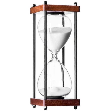 Grand sablier décoratif en bois, durée 60 minutes (1/5)