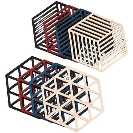 Tapis isolants de table à grille hexagonale pour casseroles (1/5)