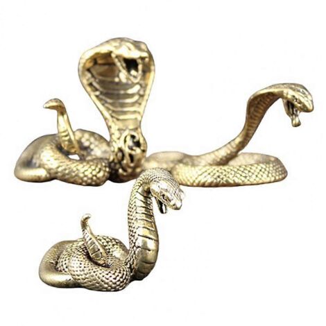 Figurine de serpent en laiton, figurine de serpent du zodiaque chinois vintage (1/5)