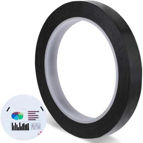 Ruban adhésif pour tableau blanc bleu de 66,2 m (217 pieds), ruban graphique noir de 1,27 cm (1/2 pouce). (1/5)