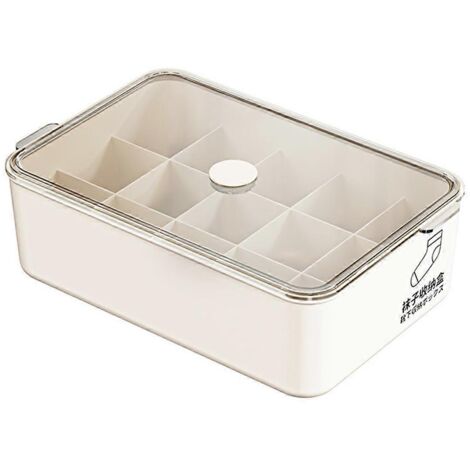 Boîte de rangement pour sous-vêtements de grande capacité avec couvercle anti-poussière, organisateur de chaussettes (1/5)