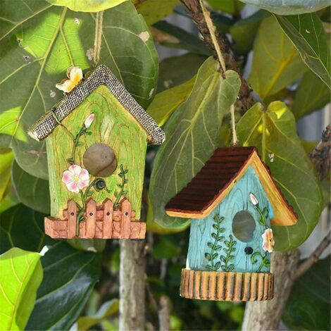 Nichoir suspendu, maison d'oiseaux, décoration de jardin, nid de colibri B (1/5)