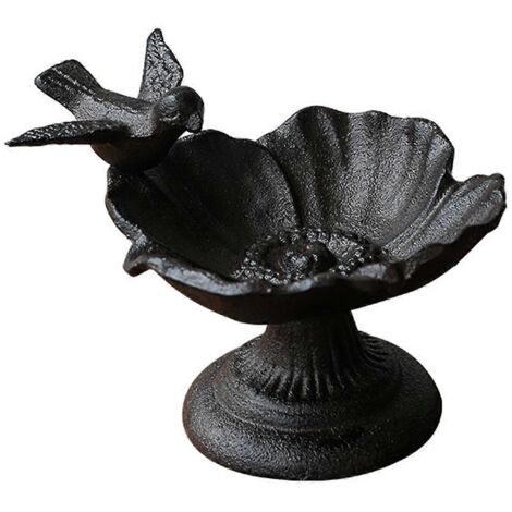 Bassin mangeoire à oiseaux en fonte au style rétro nostalgique, en forme de pétale (1/5)