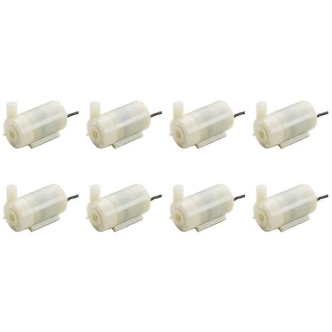 Lot de 8 mini-pompes submersibles silencieuses blanches pour DC3V 5V horizontales (1/5)
