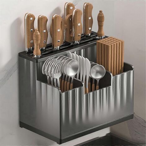 Étagère murale de rangement pour ustensiles de cuisine, blanc crème (1/5)