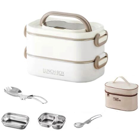 Boîte à lunch isotherme double paroi en acier inoxydable 304 de 1500 ml (1/5)