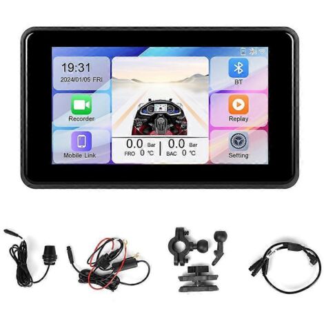 Caméra embarquée DVR portable 5 pouces pour moto, étanche IP68 (1/5)