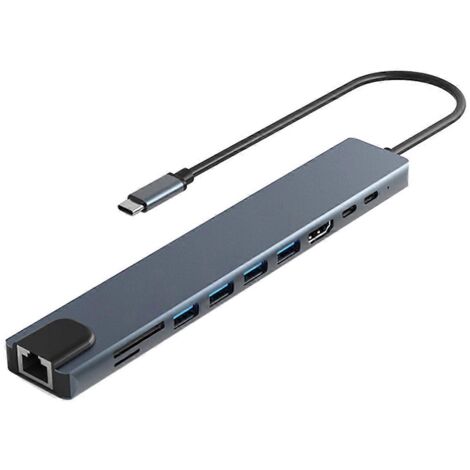 Hub USB-C 10 en 1, station d'accueil 4K 30 Hz, convertisseur USB-C vers TV HD (1/5)