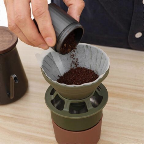 Filtre à café pliable en silicone avec support et tasse A (1/5)