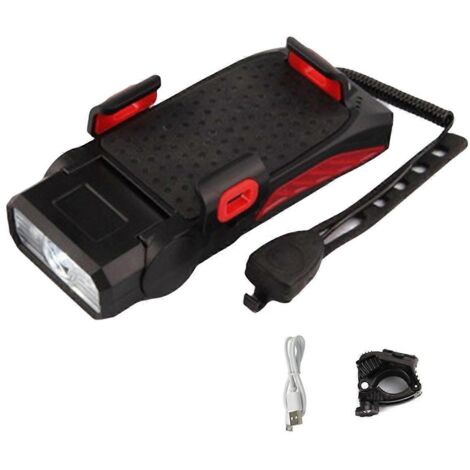 Phare de vélo rechargeable USB étanche rouge (1/5)