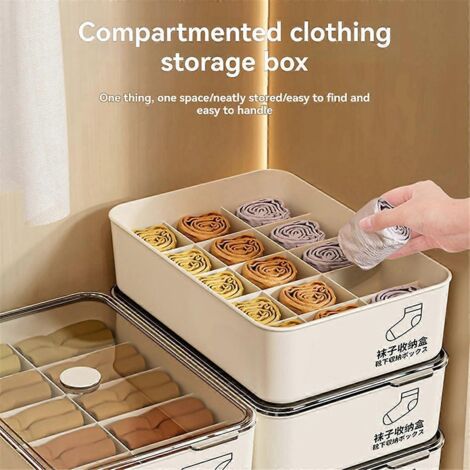 Boîte de rangement anti-poussière grande capacité pour sous-vêtements et chaussettes (1/5)