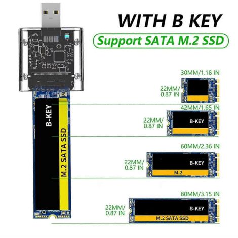 Boîtier SSD M.2 NGFF, boîtier SSD haute vitesse M.2 vers USB 3.0 Gen1 5 Gbit/s
