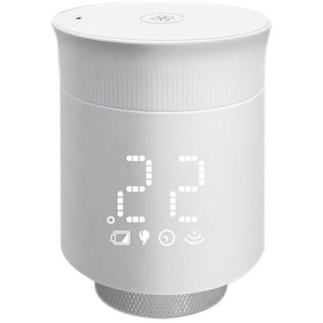 Thermostat de radiateur intelligent, vanne de régulation de température programmable blanche (1/5)