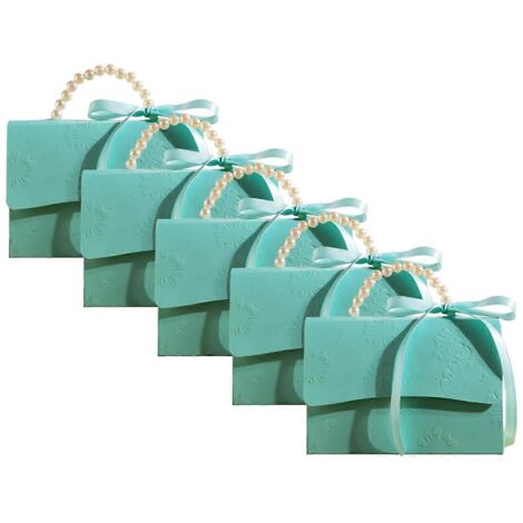 Coffret cadeau élégant en relief, avec ruban de satin et poignée en perle (voir photos). (1/5)