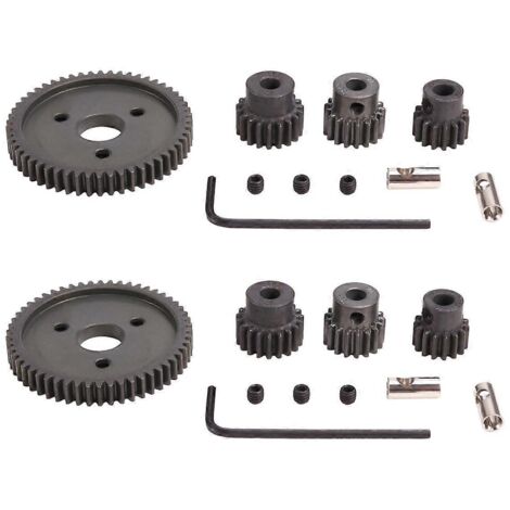 Pignon 15T et grande roue dentée 54T M0.8 11 mm, engrenage moteur en acier trempé (1/5)