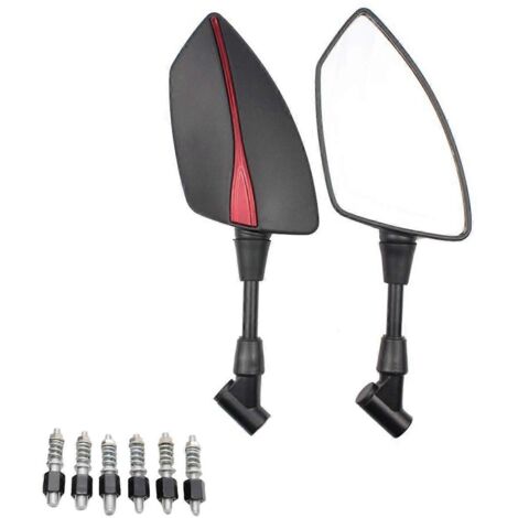 Rétroviseur universel pour moto 10 mm 8 mm, rétroviseur latéral rouge