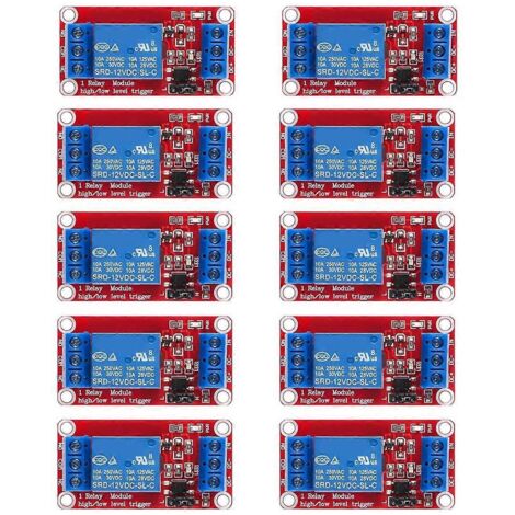 Module relais 10 pièces DC 12V, carte relais 1 canal avec optocoupleur (voir image) (1/5)