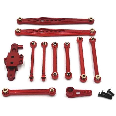 Kit de bras servo de direction à biellette fixe rouge pour voiture RC (1/5)