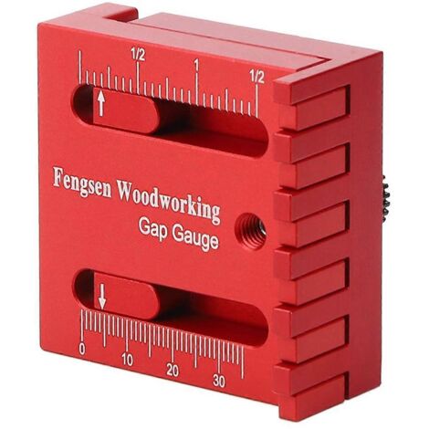 Jauge d'écartement pour le travail du bois, règle dentelée de mesure de profondeur rouge (1/5)