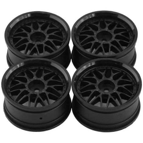 Lot de 4 jantes de moyeu en plastique de 1,9 pouce (52 mm), noires (1/5)