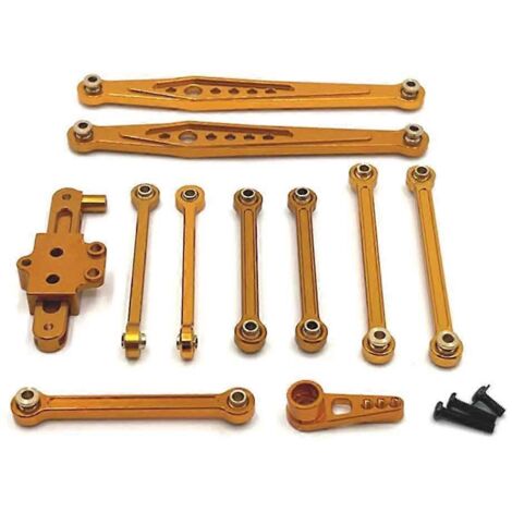 Kit de bras servo de direction à biellette fixe doré pour voiture RC (1/5)